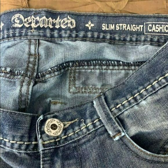 Departed Men's Slim‎ Straight Distressed Wash Jeans Size 32 x 30 - Picture 6 of 8